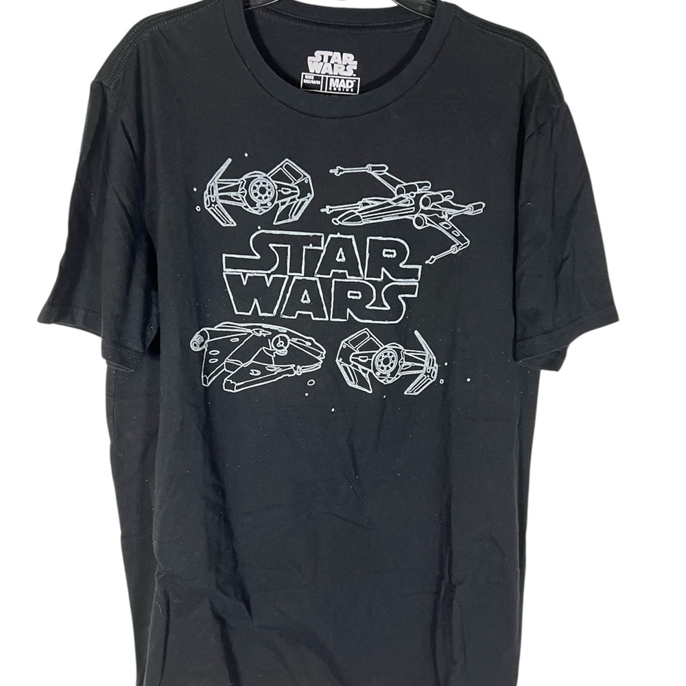 MAD Engine Black Star Wars Short Sleeve Fighter Ship Tee Size M